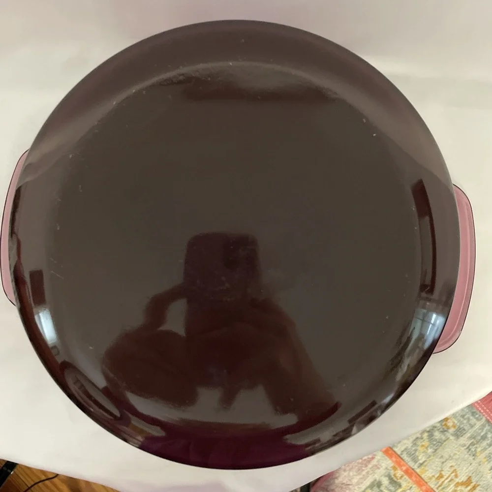 Corning Visions Cranberry Dutch Oven Stock Pot 5L Non Stick Pyrex Lid Very Good